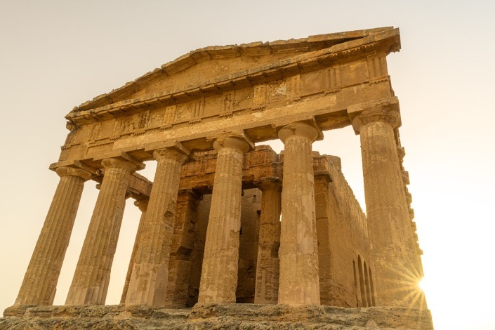 im Tal der Tempel von Agrigent, sizilien